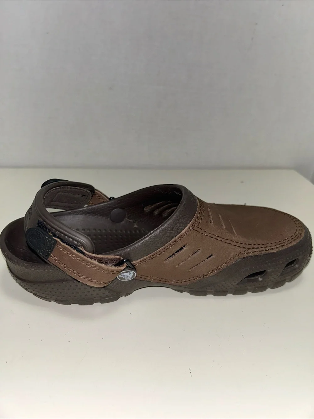 Crocs Yukon Vista II Brown Leather Slip On Clog Sandal
